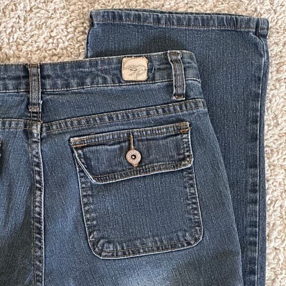 Southpole Womens Flare Jeans‎ Cargo Pockets Denim Stretch Dark Wash Blue Size 7 - Picture 11 of 16